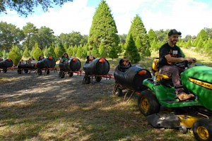 a group of people riding on the back of a motorcycle